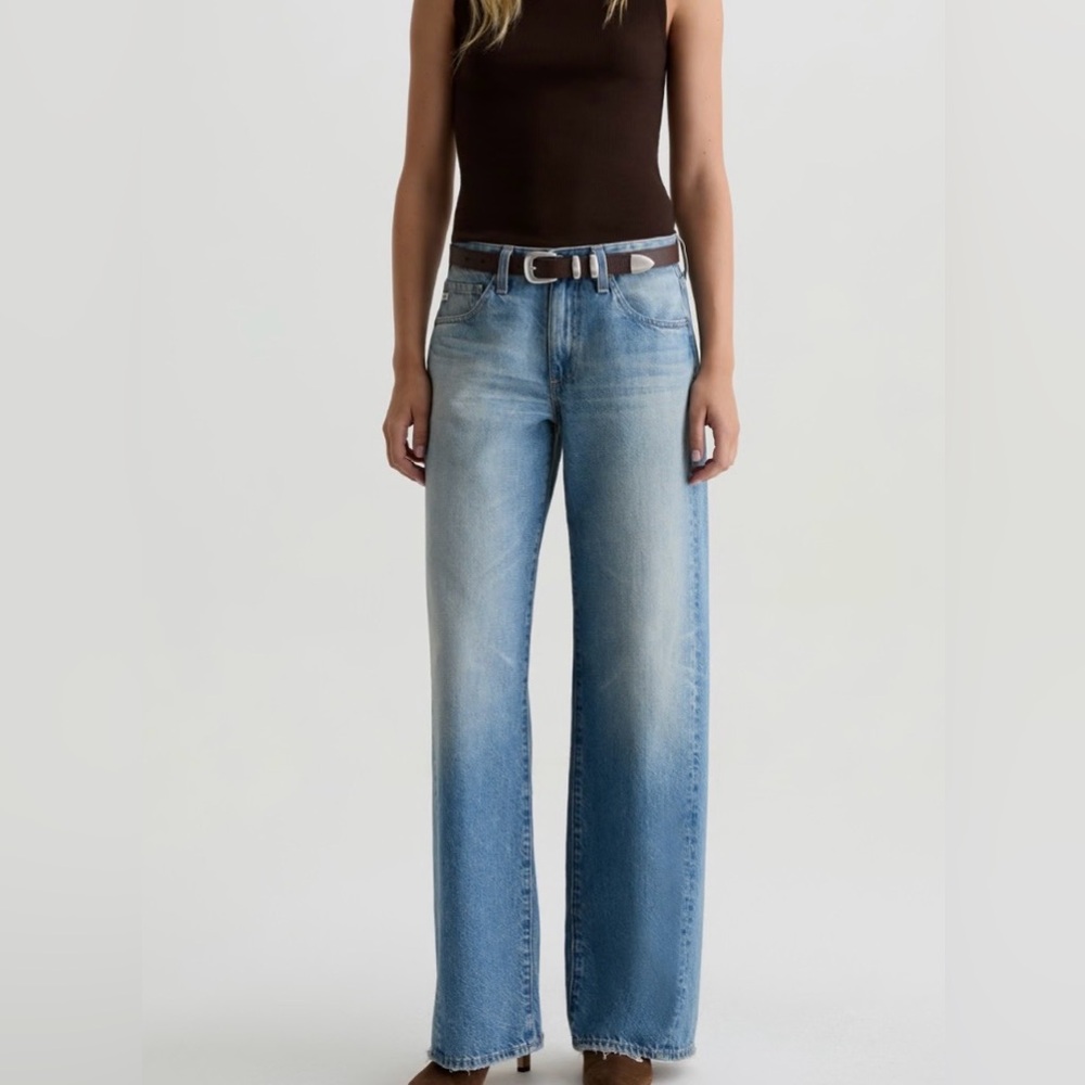 AG Aria low rise twisted wide leg jean
